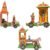 Hastshilp Wooden Handcrafted Golu Doll Set of 3: Shiva Temple with Horse Chariot and Radha Krishna Rath