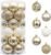 Valery Madelyn Christmas Ornaments Set, 30ct White and Gold Shatterproof Christmas Tree Decorations Ball Ornaments Bulk, 2.36 Inches Elegant Hanging Ornaments for Xmas Trees Holiday Decor