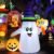 GOOSH 5 FT Halloween Inflatables Ghost Outdoor Decorations Blow Up Yard Cute Wizard Ghost with Pumpkin with Built-in LEDs for Garden Lawn Indoor Party Holiday Decor