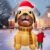 6 Ft Ht x 4 Ft W Christmas Inflatables Outdoor Decorations Santa Hat Dogs Christmas Blow Up Yard Decorations Built-in LEDs Lights Inflatable Bulldog Xmas Decor Lawn Patio Garden Outside Holiday Party