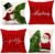 Red Christmas Pillow Covers 18×18 Set of 4 Farmhouse Christmas Decorations Snowman Wreath Santa Claus Tree Merry Christmas Holly Jolly Winter Holiday Decor Throw Cushion Case for Home Couch S22C17