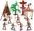 X Hot Popcorn 23 Pcs Native American Figurines Indian Figurines Indians Historical Plastic Action Figures for Projects Decoration Birthday Gift