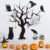 Halloween Wall Decals Decor – 4 Pcs Halloween Wall Stickers Skull Black Cat Tree Crow Wall Sticker Removable Wall Murals Peel and Stick Wall Decal for Home Decor Halloween Party Supplies