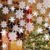 OuMuaMua Winter Christmas Hanging Snowflake Decorations, 12PCS Snowflakes Garland & 12PCS 3D Glittery Large White Snowflake for Christmas Winter Wonderland Holiday New Year Party Home Decorations